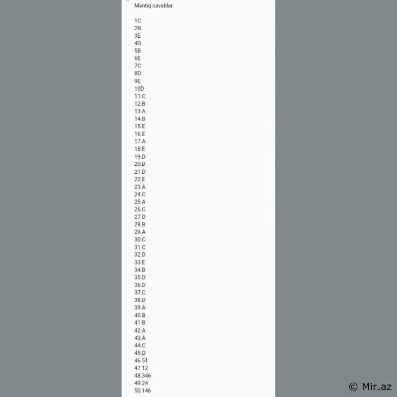 MƏNTİQ - Magistratura Sınaq İmtahanı Sualları + Cavablar | PDF