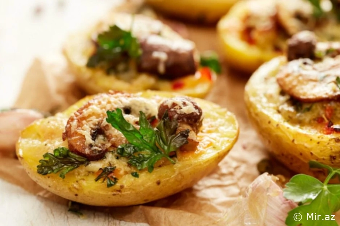 Asan Hazırlanan Holland Pendirli və Göbələkli Kartof Resepti