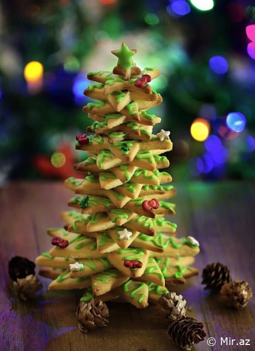 Cəmi 4 ərzaqla hazırlanan :Yeni il Ağacı ( Yolka ) Formasında Peçenye Resepti