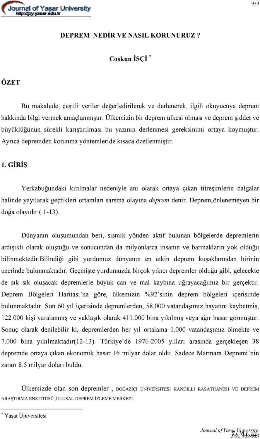 Coşkun İşçi "Zəlzələ nədir və necə qoruna bilərik" PDF