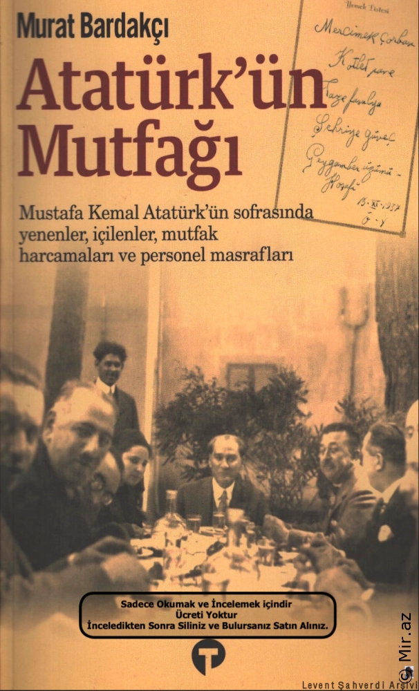Murat Bardakçı "Atatürkün mətbəxi" PDF