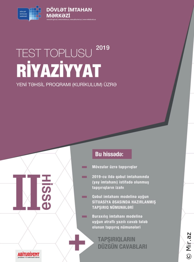 Riyaziyyat ll hissə test toplusu