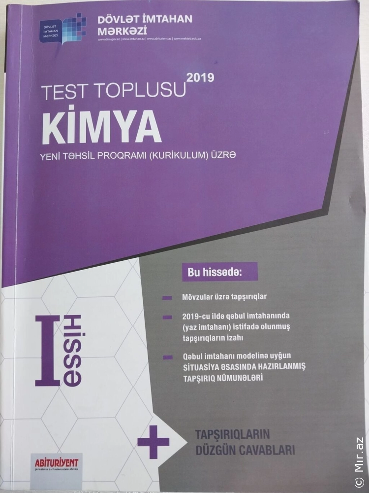 Kimya test toplusu I hissə