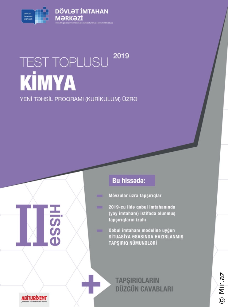 Kimya test toplusu ll hissə