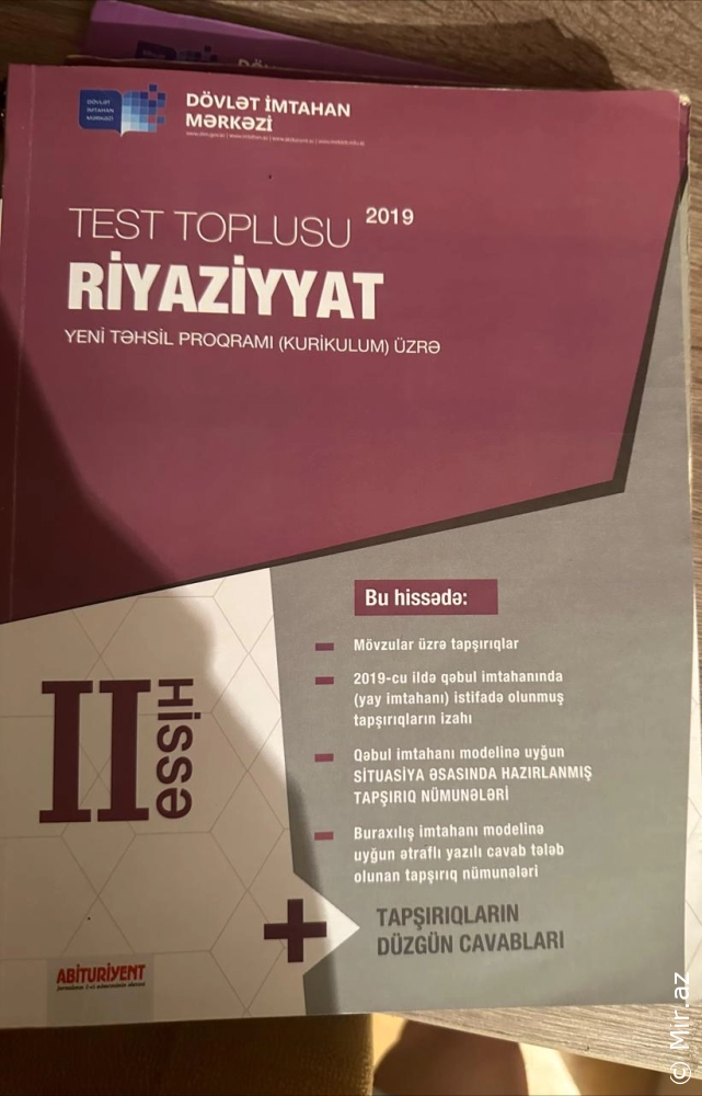 Riyaziyyat ll hissə test toplusu